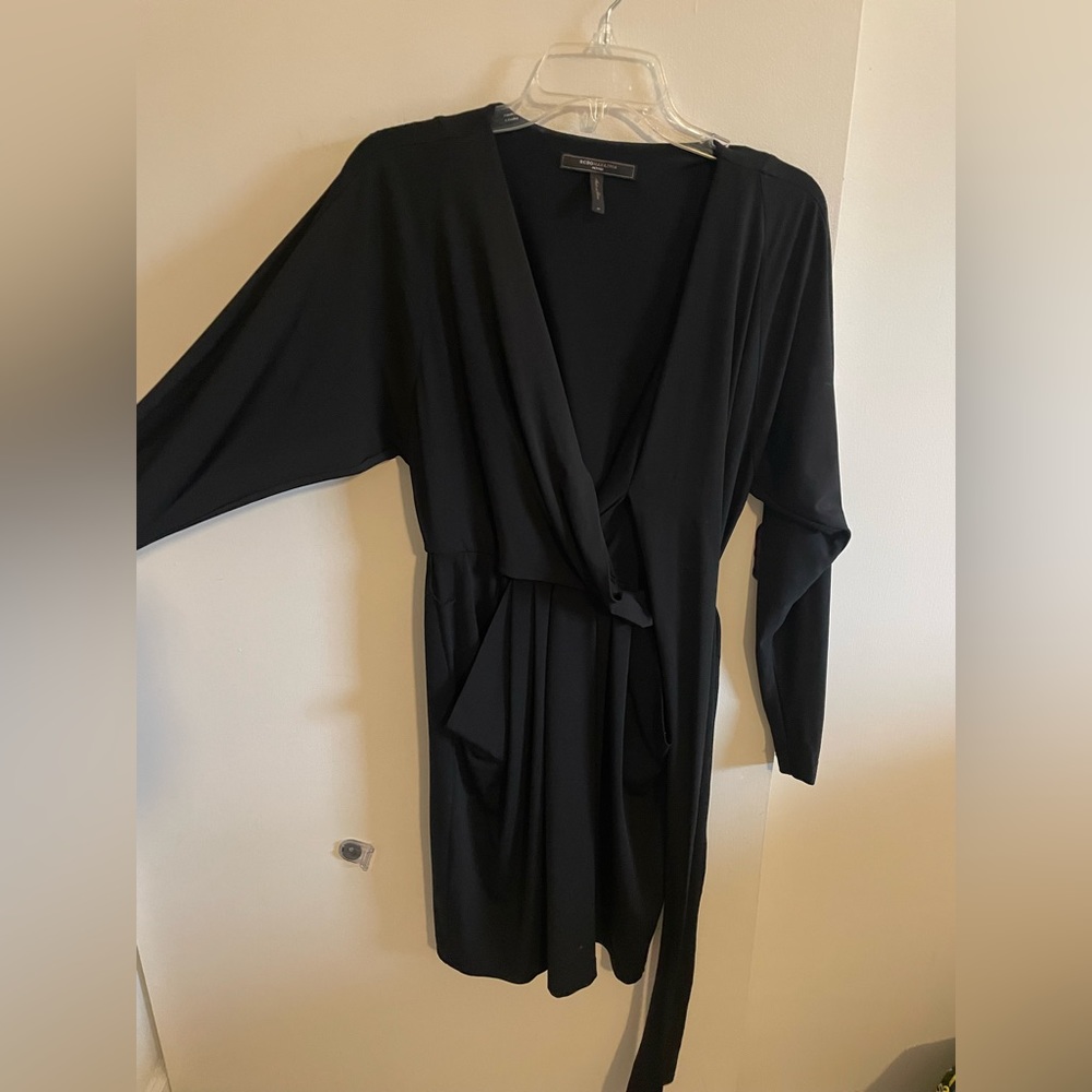 BCBG Maxazria petites long sleeve wrap dress